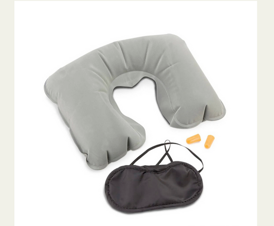 Kit De Viaje Con Almohada y antifaz